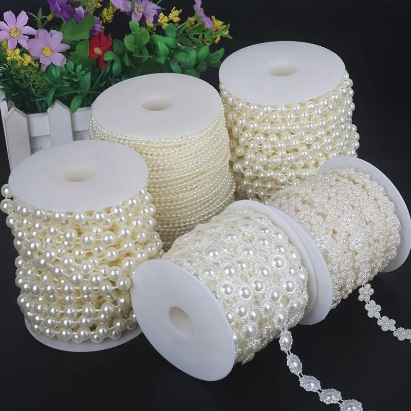 Clothing Accessories ABS Imitation Pearl Cotton Thread Pearl Chain Bride Pearl Holding Flower DIY Jewelry Accessories