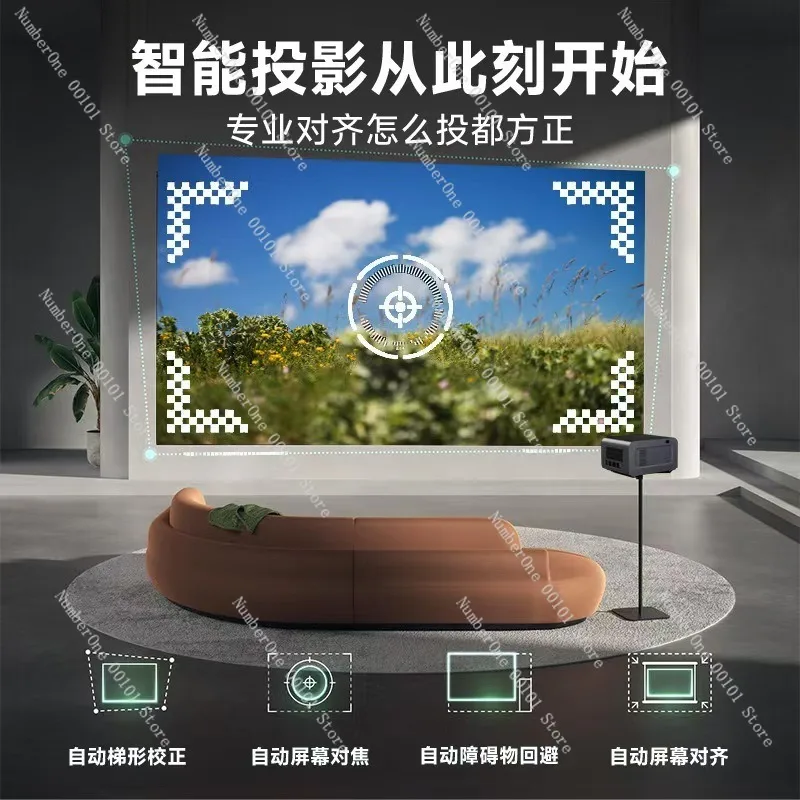 1080P HD Smart Home Projector,Wireless Portable Device,Suitable for Hotels and BnB,Enclosed Optical Module for Secure Projection