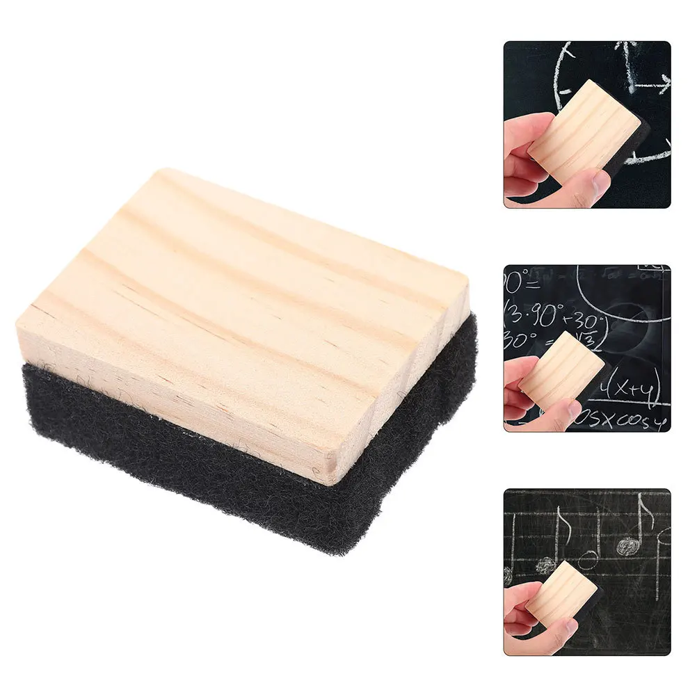 

4Pcs Mini Wooden Blackboard Erasers Portable Dry Erase Whiteboard Cleaning Tools Classroom Supplies Mini Erasers for Classroom