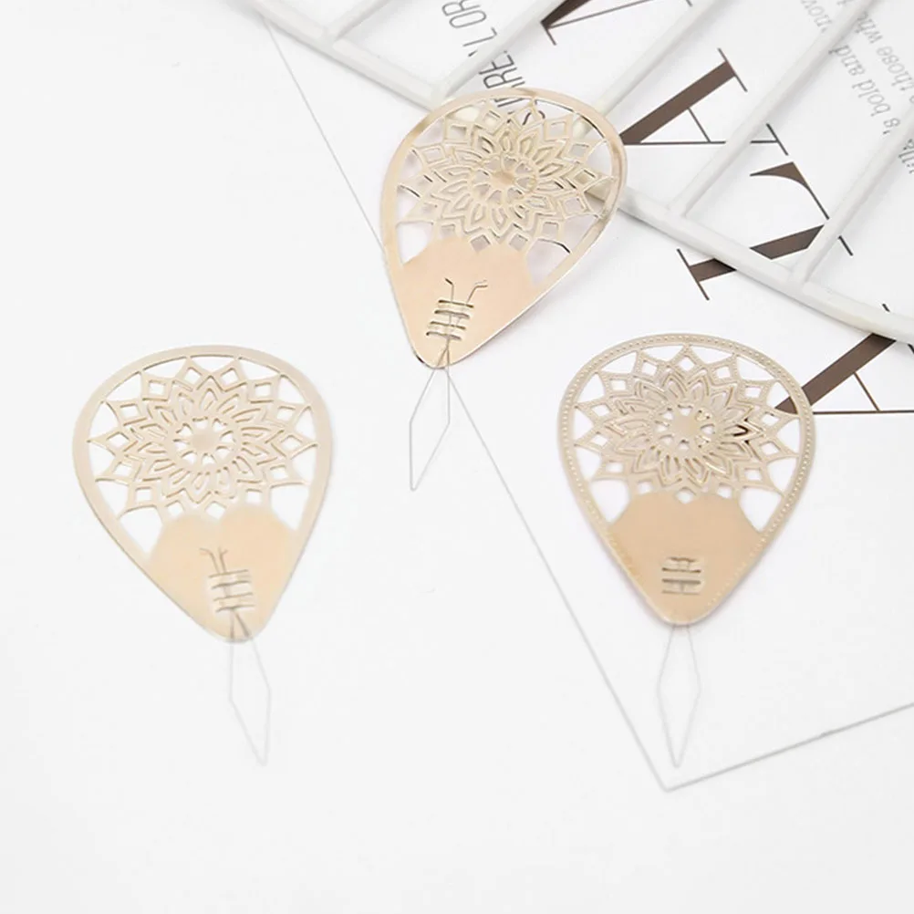 4 قطعة معدنية مجوفة عبر غرزة إبرة الخيوط أداة خيوط سهلة لآلة اليد الخياطة اكسسوارات إبرة عراف #2