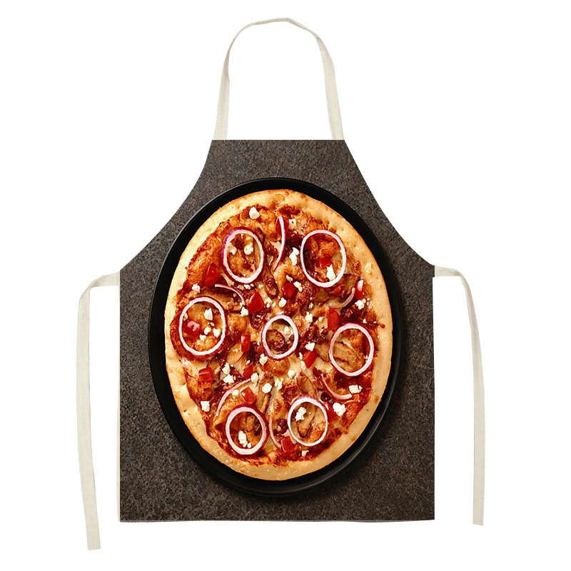 Cooking Baking Chef Apron Seductive pizza burger Gourmet Pattern Kitchen Sleeveless apron Linen household cleaning tools