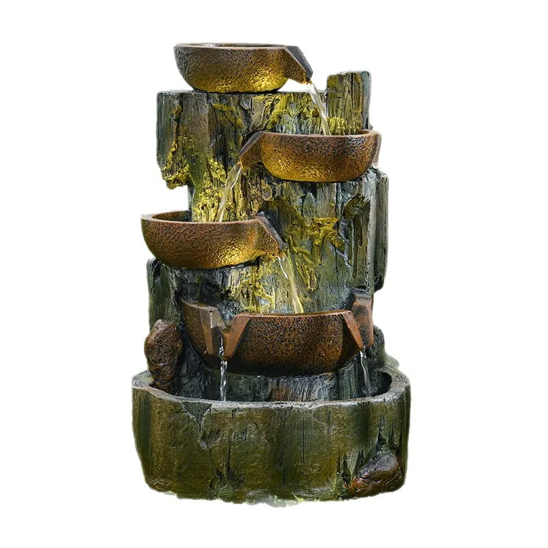 Lucky water ornament, living room entrance circulation fountain, landing rockery feng shui ball opening ceremony