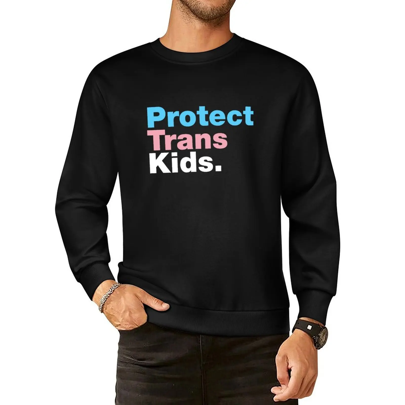 Protect Trans Kids Pullover Hoodie winter clothes autumn new products men sweatshirt