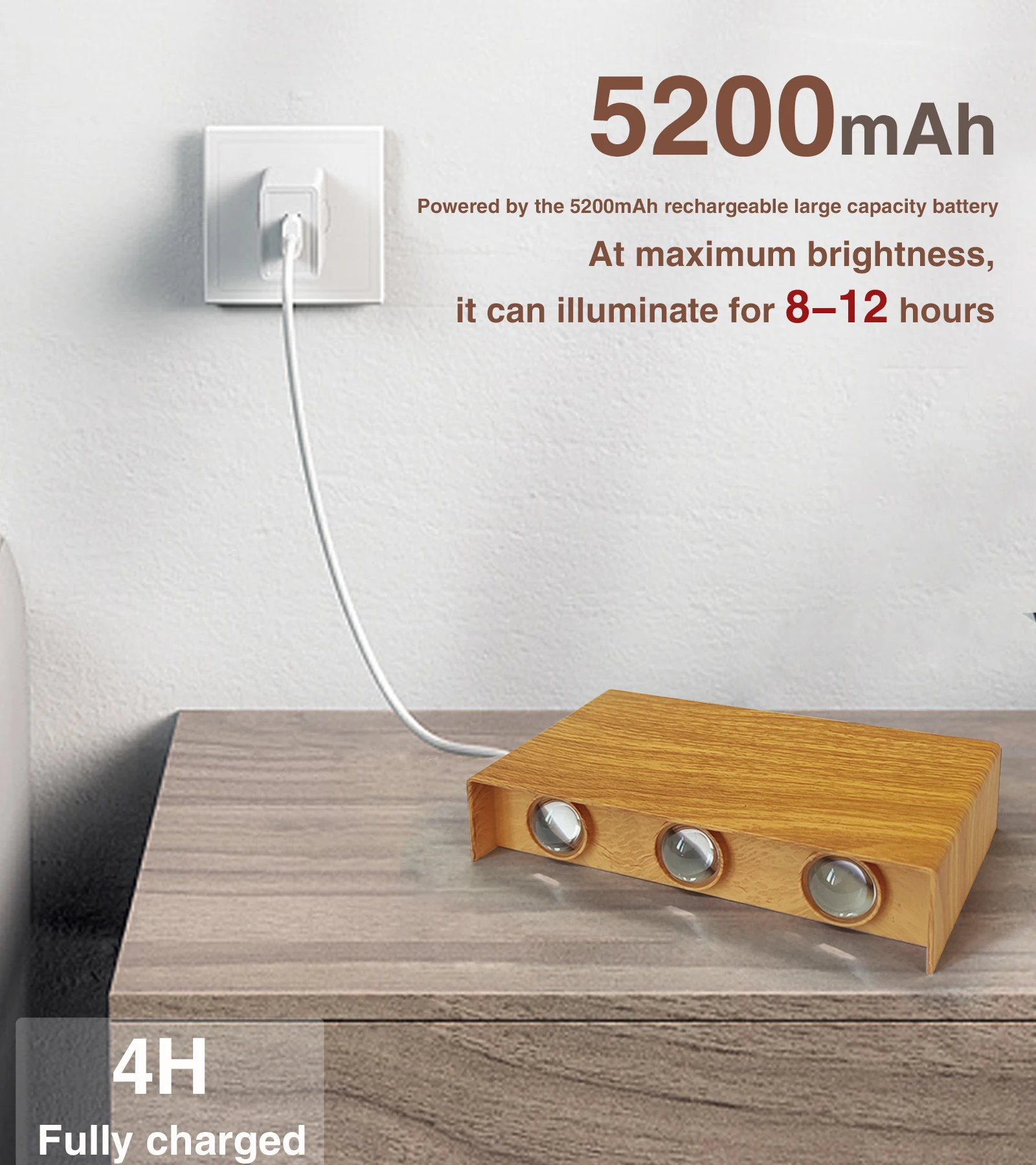 Wiederaufladbare LED-Wandleuchte 5200mAh, Magnetische Kabellose Wandlampe mit Fernbedienung, 3 Farbtemperaturen, 4 Farben Verfügbar – Detail 15