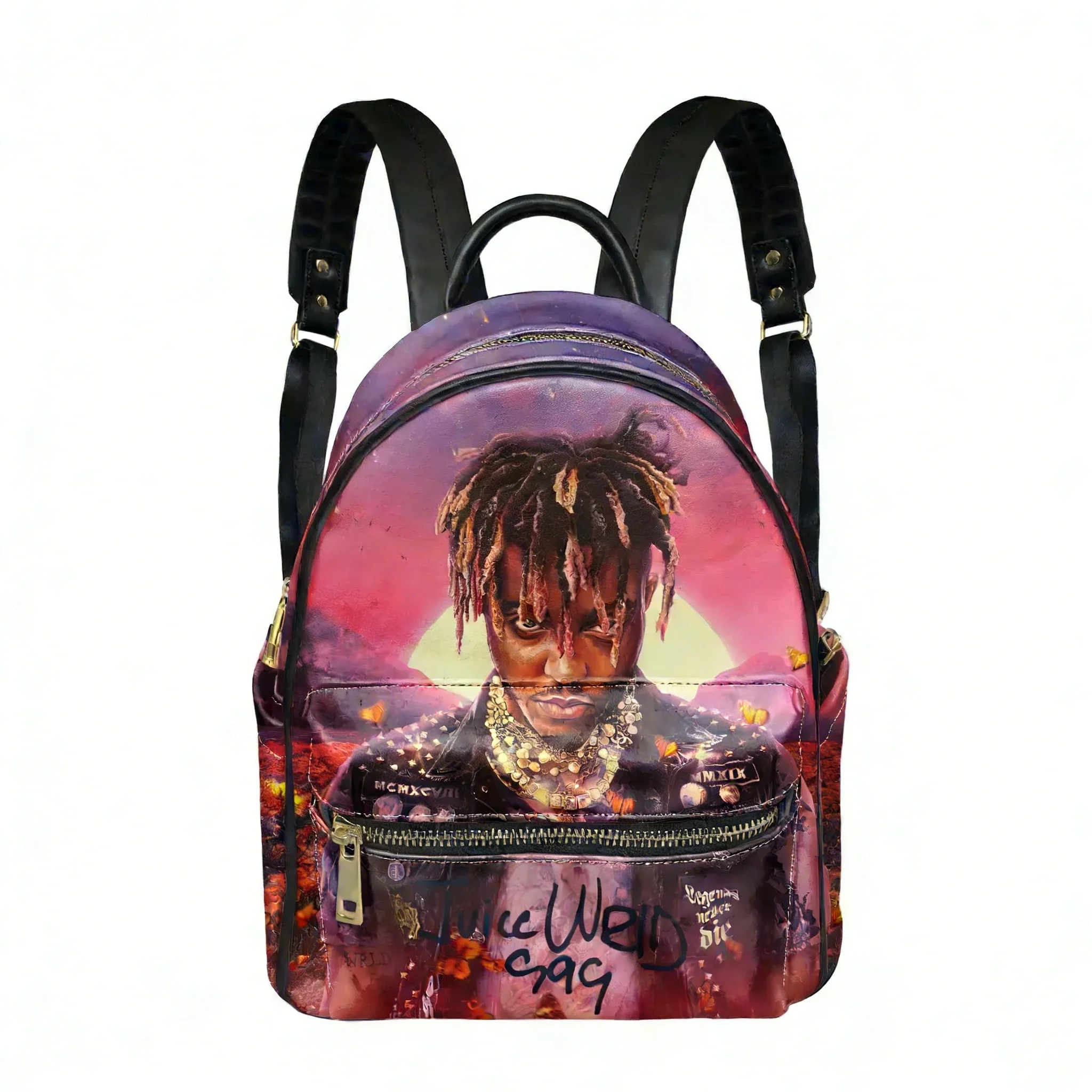 Juice Wrld 999 Hiphop Rapper Backpack Womens Men Personalized Double Shoulder Bag Business Travel Bookbag Rucksack Gift Daypack
