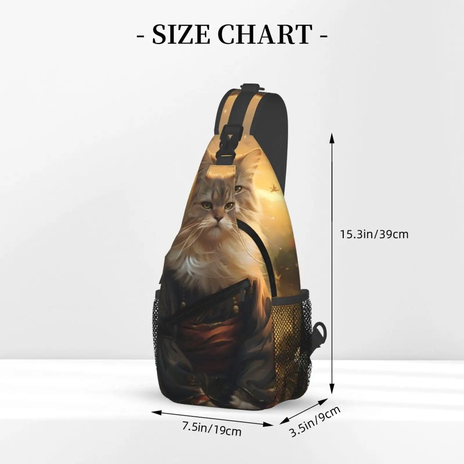 Lakeside Flower Field Cat Pattern Cross Chest Bag Diagonally – Premium Durable Front Chest Sling With Adjustable Padded St