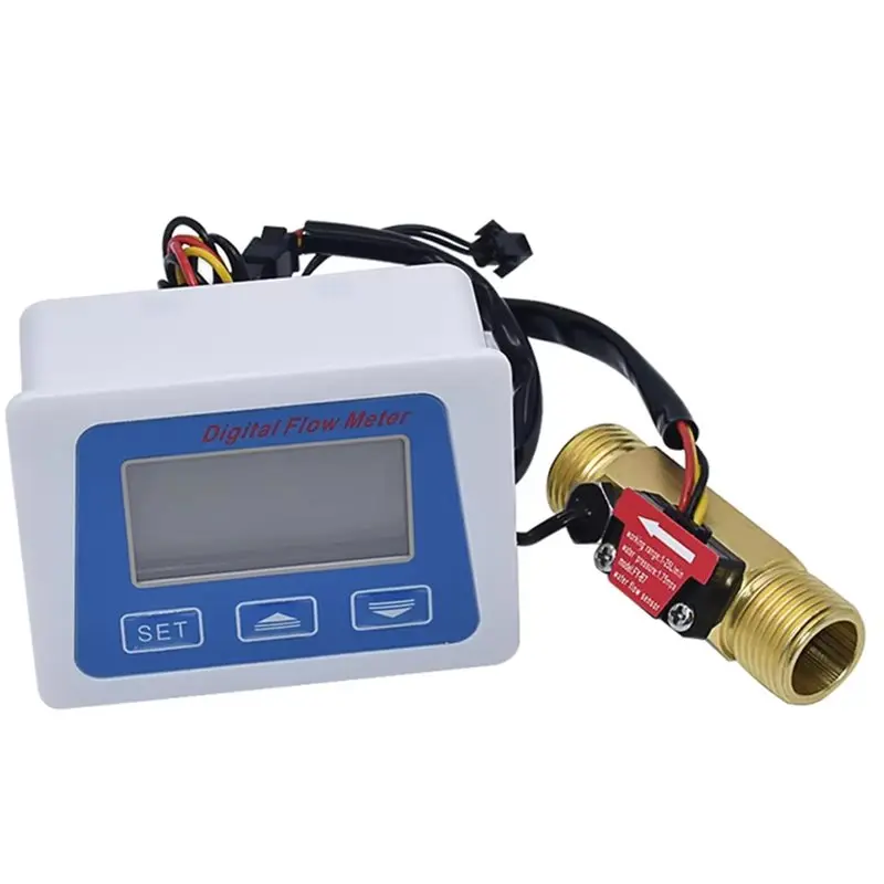 2026 Hot Style Totameter Water Flow Sensor Meter Flowmeter Digital LCD Display With Temperature Time Recording Functionality