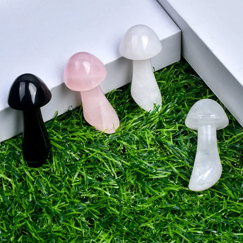 1PC หยกธรรมชาติควอตซ์เห็ดรูปร่างเครื่องนวดหน้าความงามนวด Eye คอสุขภาพ Skin Care Guasha สปา ToolJade Facial Roller