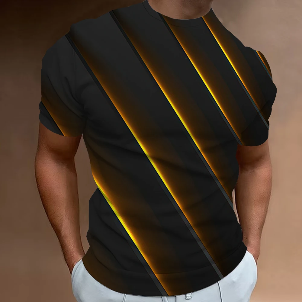 3d Line Printed Men'S T-Shirts Fashion T-Shirts For Men Street Designer Short Sleeved Oversized Top Tees Daily Casual Sportswear image 6