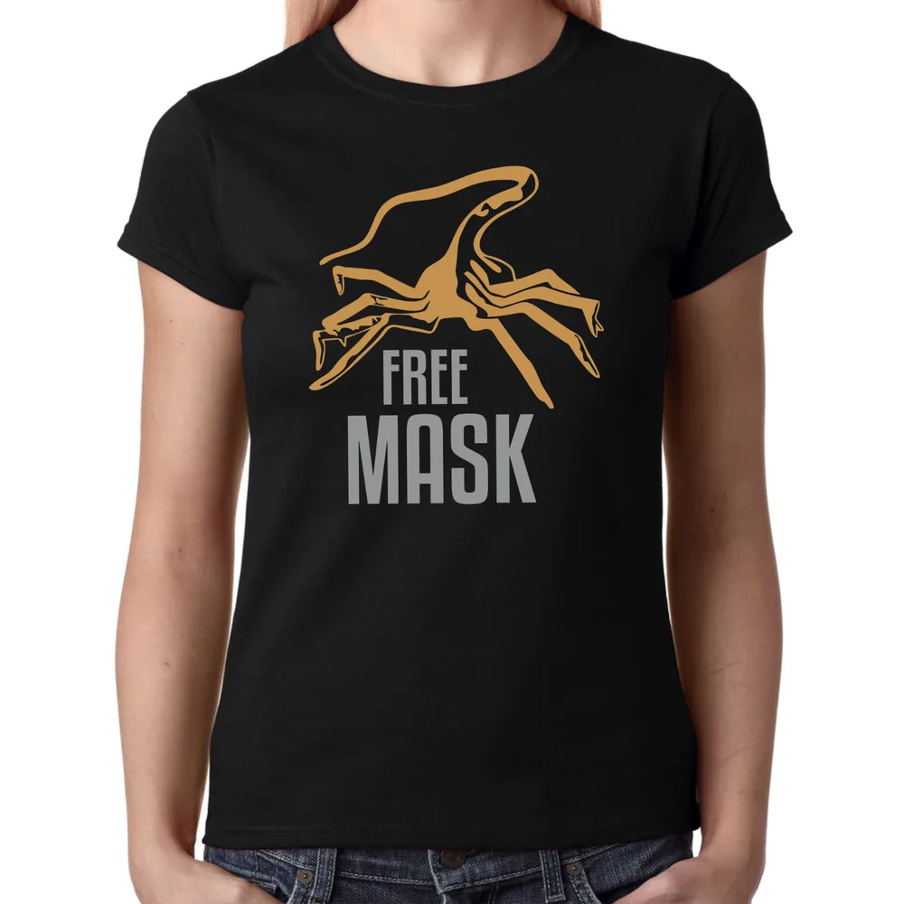 Free Mask Facehugger Alien Xenomorph Protective Mask Patter Ladies Girlie Anime Graphic T-shirts Y2K Tops New Arrival