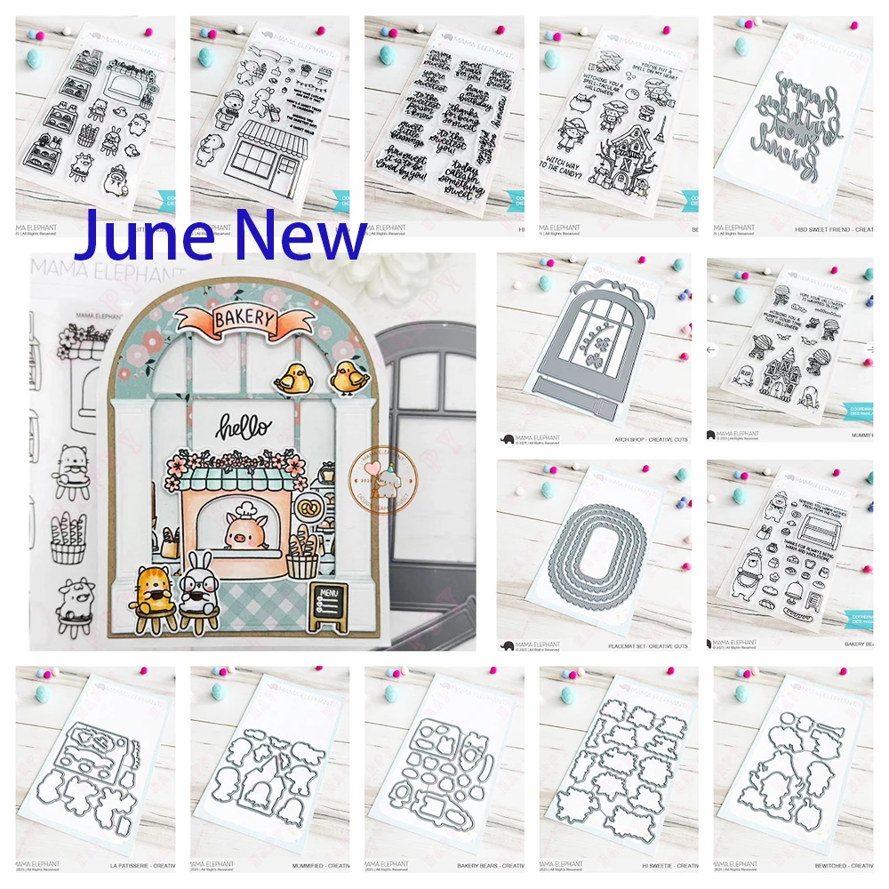 

Bakery Bears Metal Cutting Dies and Clear Stamps Template DIY Scrapbook Album Craft Cut Dies Paper Card Decoration Embossing New
