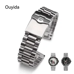 20mm 22mm Stainless Steel Watchband For TAG heuer F1 Watch Strap Flat End Push Button Deployment buckle Men's Bracelet