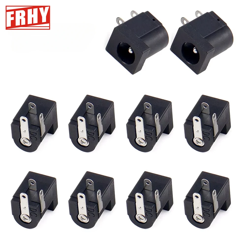 

10PCS DC-005 5.5x2.1mm Female Jack, Right Angle PCB Mount Barrel Power Socket Connector, DC Supply Adapter, Electronics Projects