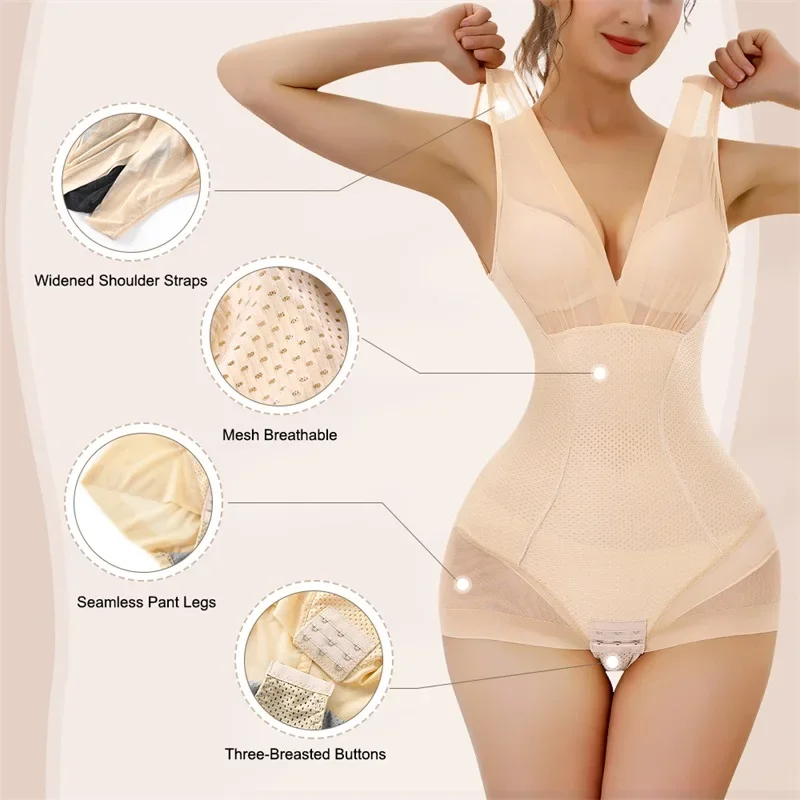 Flarixa mesh shapewear women bodysuit push up bra redress top waist trainer tummy tuck Bodyshaper transparent lingerie