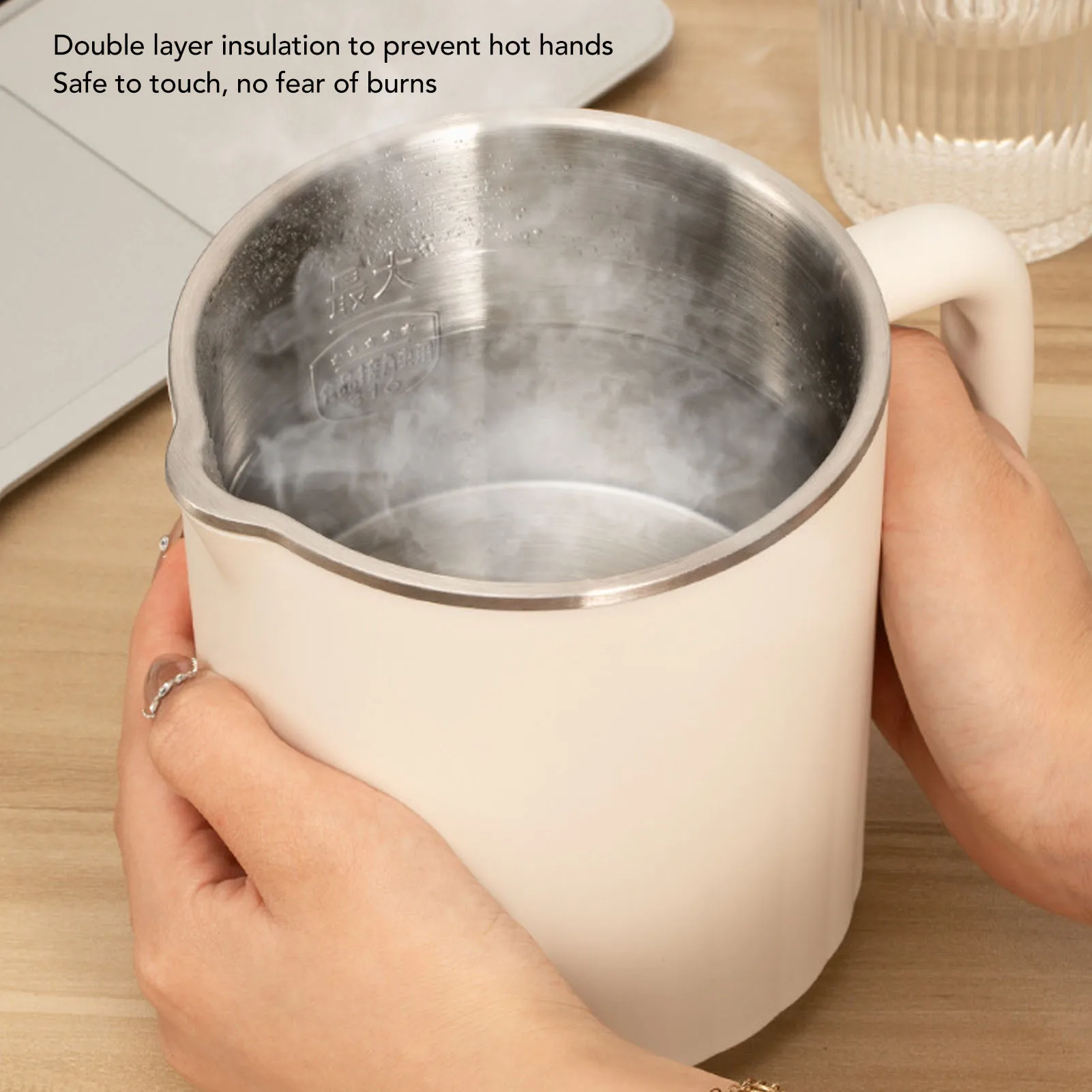 غلاية كهربائية للسفر 600 وات 600 مل 304 من الفولاذ المقاوم للصدأ سخان غلاية الماء الساخن المحمول للشاي والقهوة