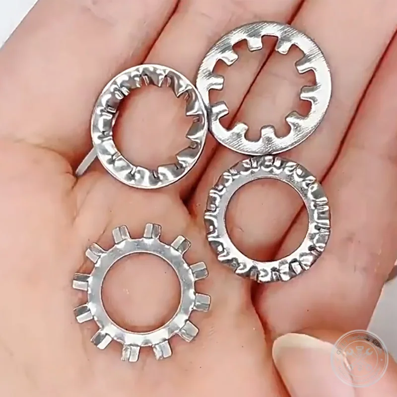 M3 M4 M5 M6 M8-M30 304 A2 316 A4 Stainless Steel Serrated Lock Washer Internal External Multi Tooth Anti Slip Shakeproof Washer