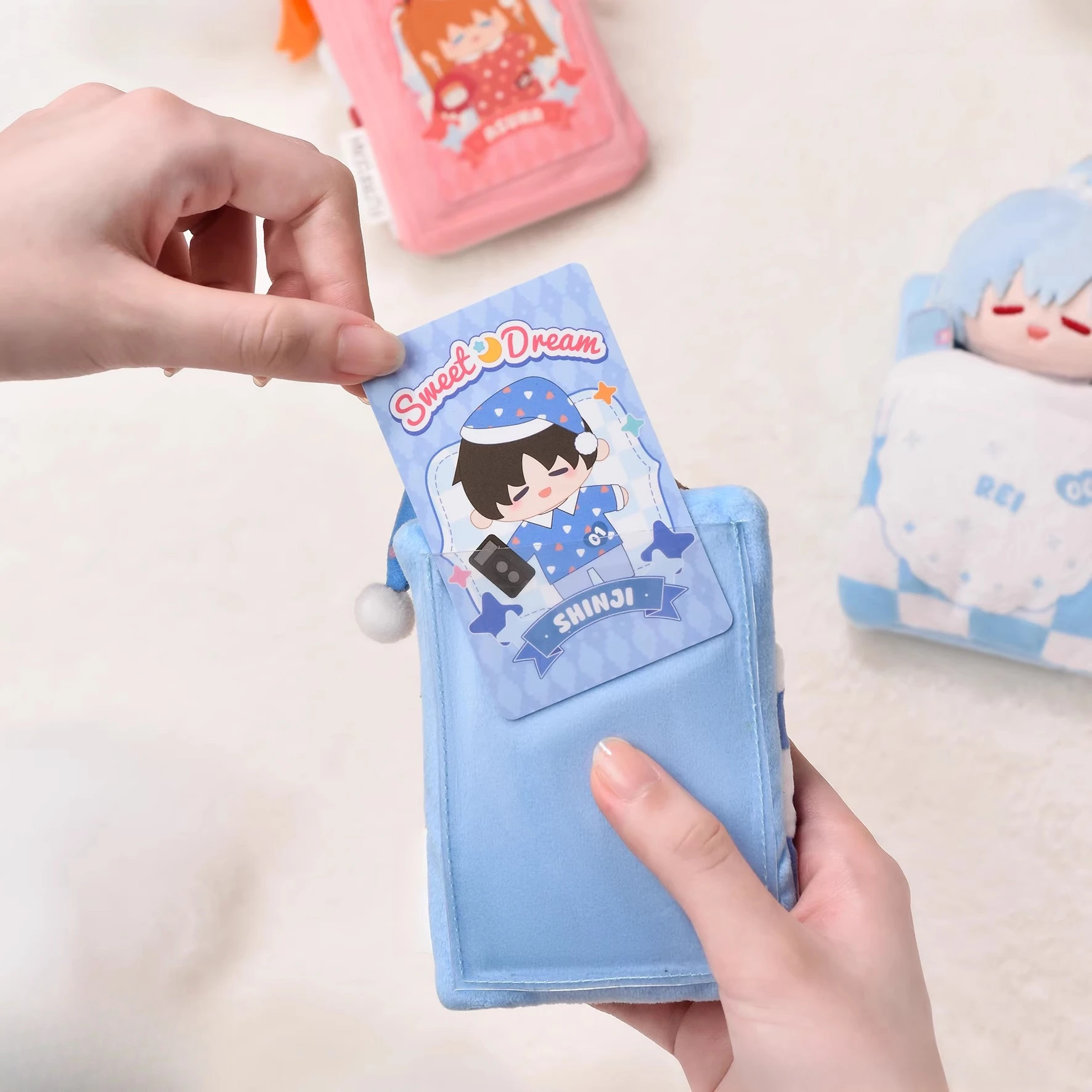 Kawaii النيون جينيسيس Evangelion أفخم بطاقة كم حامل ألعاب من نسيج مخملي حقيبة سحر محشوة اللعب أنيمي الطرفية الهدايا الزخرفية