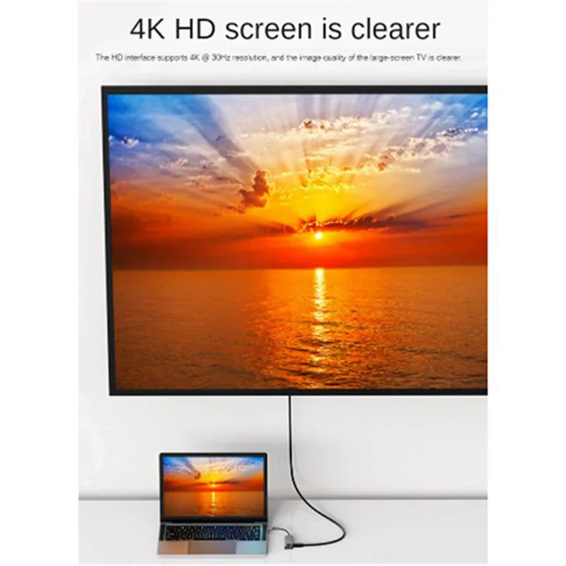 Док-станция 5-в-1 типа C: USB 3.0, RJ45 Ethernet и 4K — совместимый сплиттер для адаптера ноутбука