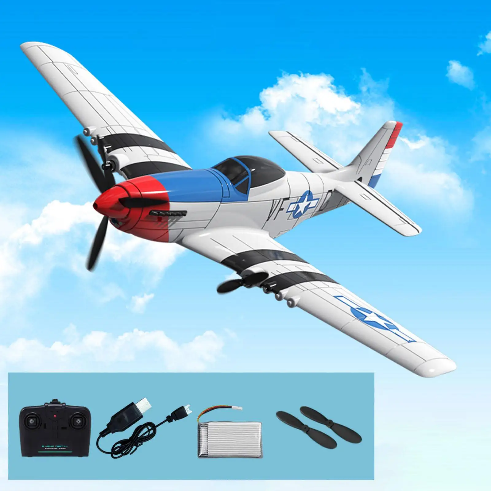 RC Plane Fixed Wing Fighter Ready to Fly Toy Glider Remote Control Aircraft for Beginners Pros Adults Boys Girls Children