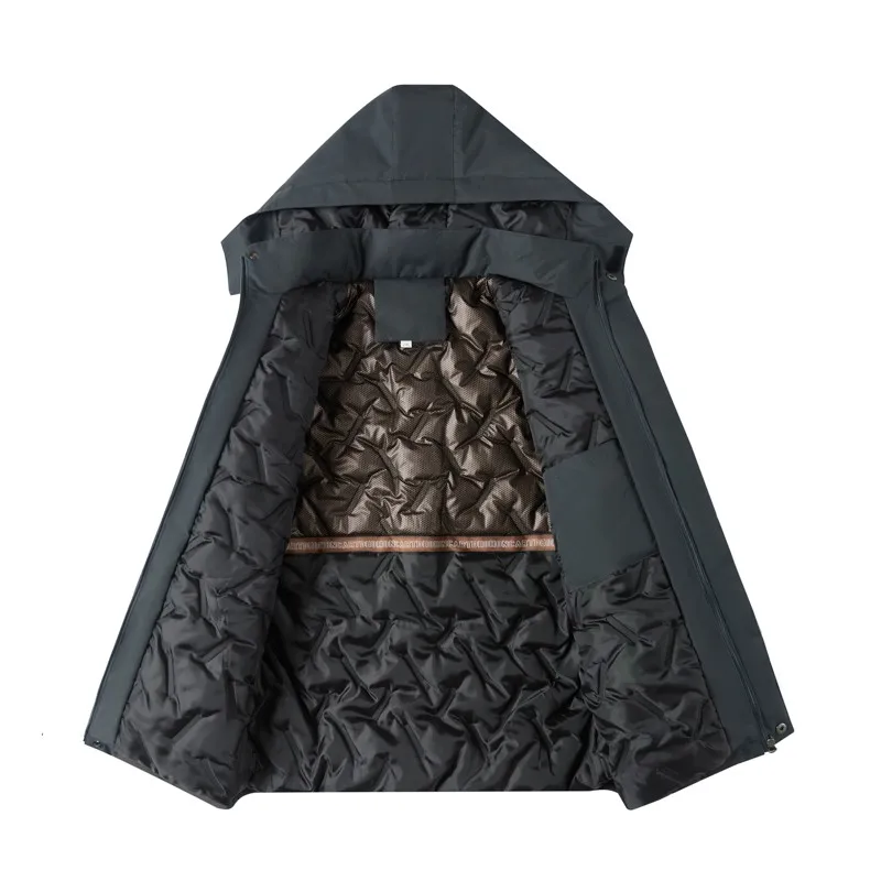 Winter Padded Cotton Jacket Thick Warm Men's Casual Loose Shiny Puffer Coat Outwear Windproof Parka Tops view 5