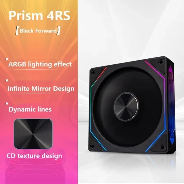 Prisma 4RS ARGB CPU Case Fan 120mm Infinity Spiegel Ontwerp 5V 3PIN Moederbord Verlichting Sync 4PIN PWM 800-1800RPM Case Koeler Fan