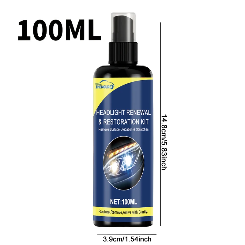 100ml Keramik-Scheinwerfer-Restaurierungsspray, inklusive Schwamm, Premium Auto-Scheinwerfer-Reparaturwerkzeug – entfernt Vergilbung und Oxidation, stellt die Klarheit wieder her, langanhaltender Lichtschutz-Spray – Detail 8