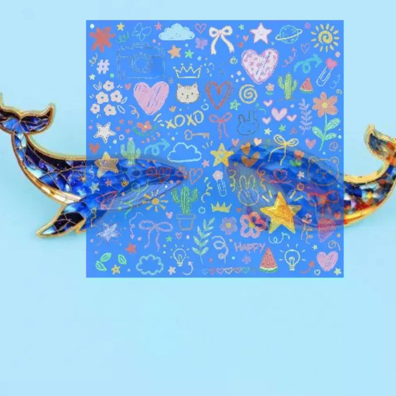 Enamel Whale Brooch Pins Colorful Mosaic Pattern Golden Edge Trim For Backpack Jackets Ocean Lover Gifts