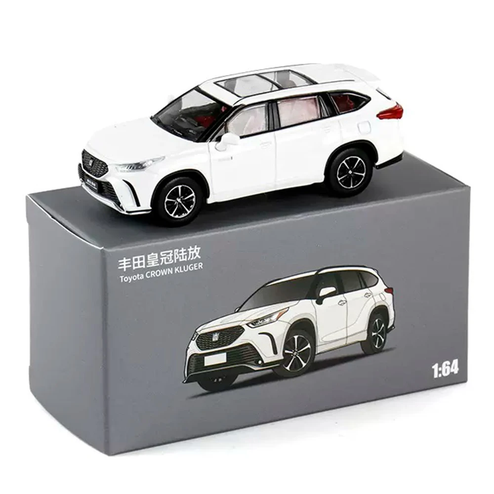 JKM 1/64 Model Car Crown Kluger Vintage Diecast Classic SUV Model Car Vehicle Hobby for Teenagers Gifts Collection