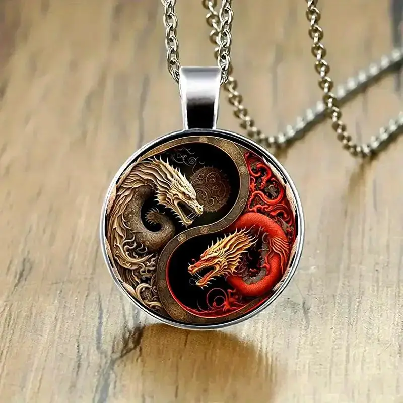 Yin-Yang-Drachen-Schlüsselanhänger, modischer Anhänger aus Legierung, schwarz-weißes Drachendesign, perfekt für Taschen, Rucksäcke und einzigartige Geschenke. – Detail 6