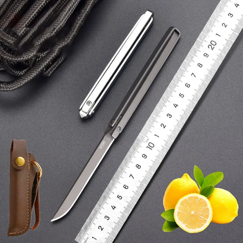 Cuchillo plegable de acero inoxidable M390, cuchillo de fruta multifuncional de alta dureza, cuchillo portátil de supervivencia para romper ventanas