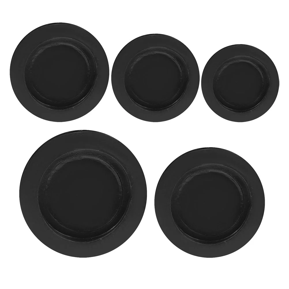 

5 Pcs Round Rubber Stopper Piggy Bank Plug Jar Bottom Plugs Cover Black Stoppers For Logo