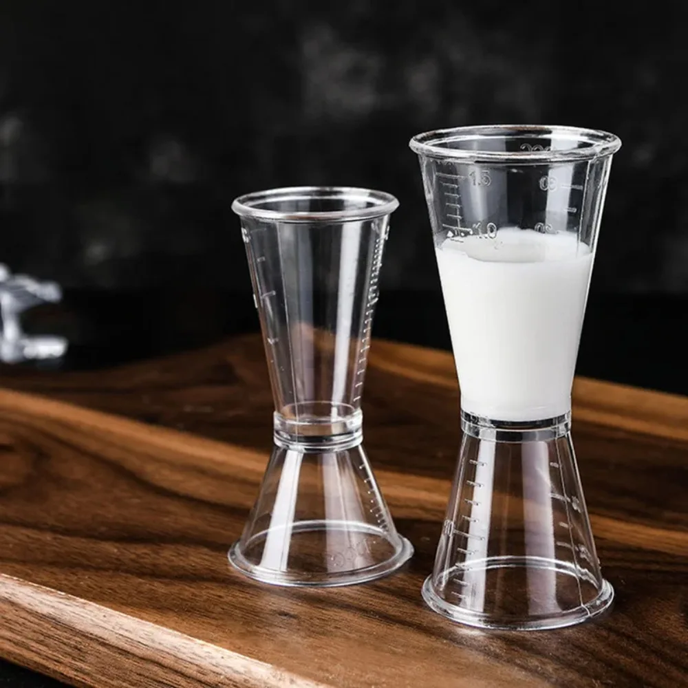 Taza medidora de resina de doble cabeza, vaso transparente de 10-20ml/20-40ml con escala, para cóctel, Jigger, barman