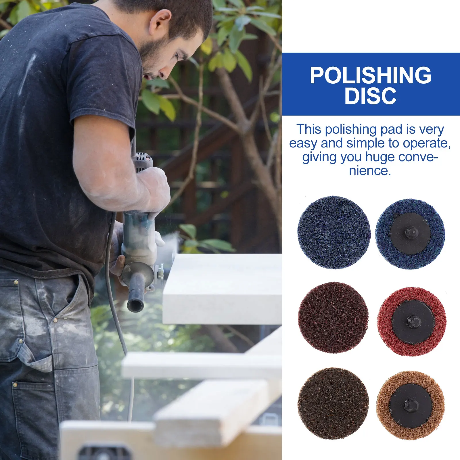 

2 inch Nylon Non woven Turn lock S Disc Yellow15 Red15 Polishing Grinder Pads Angle Grinder Rust Remover S