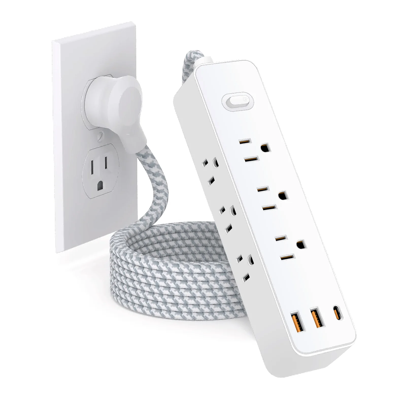 1 multi socket power board surge protector, 2 USB charging ports, 9 AC sockets