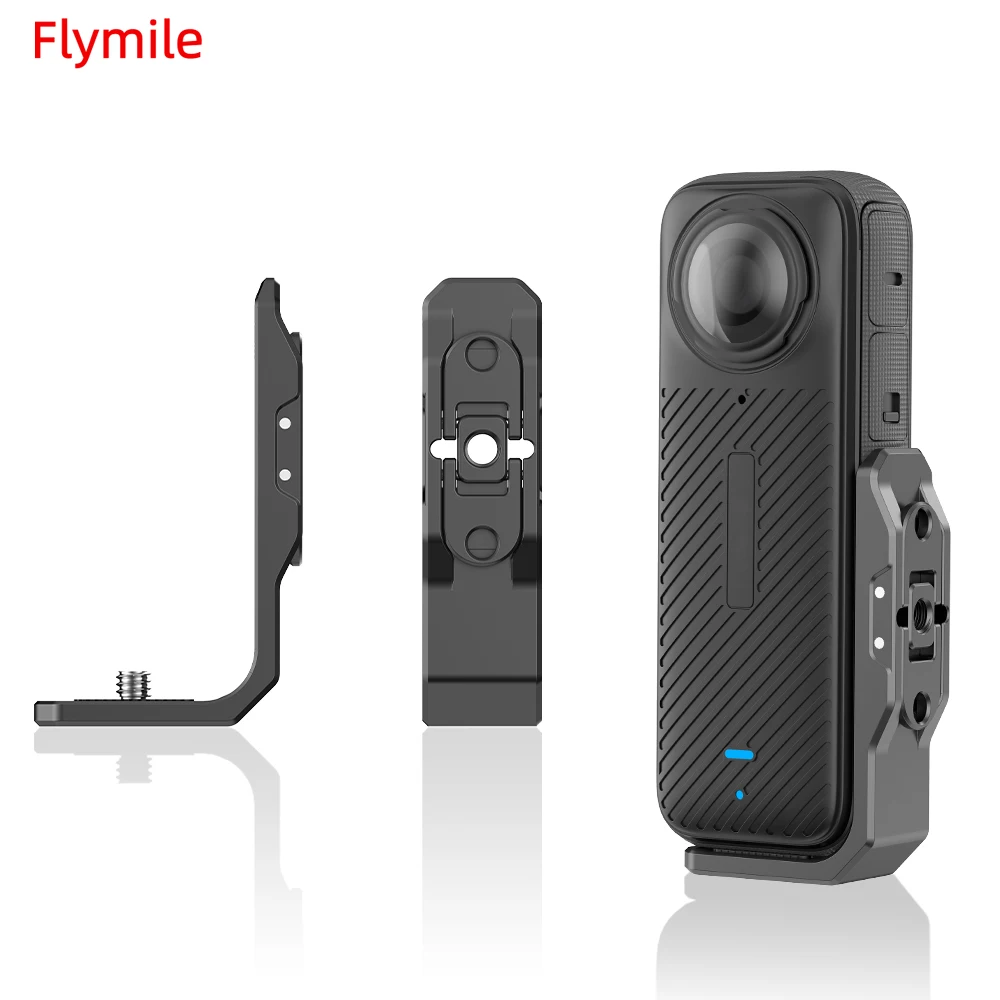 

Flymile Expansion Bracket for Insta360 X4 Camera Horizontal Shooting Quick Release Mount With Cold Shoe 1/4" Screw Accessories