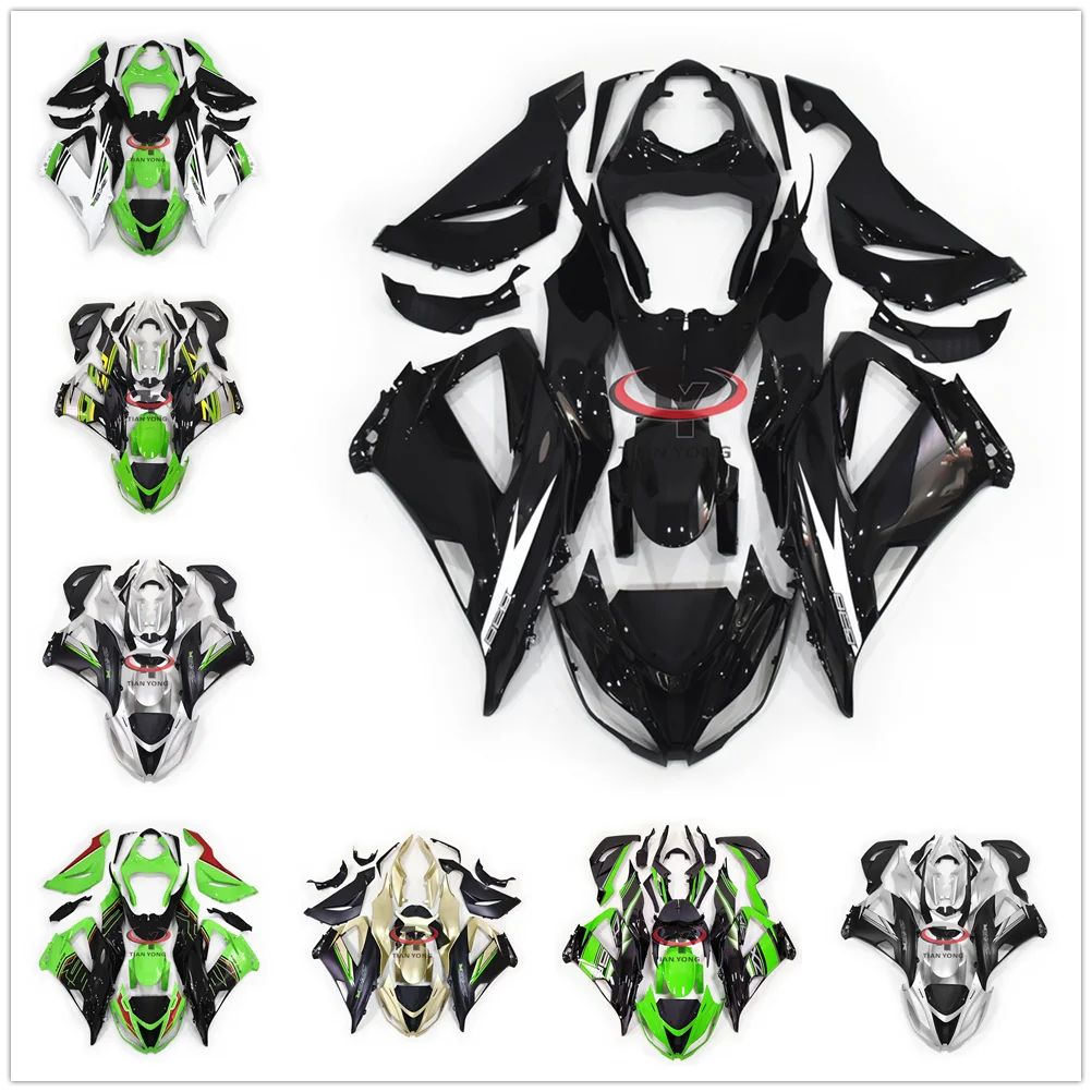 Bright green black white Bodywork Cowling Motorcycle Full Fairing Kit For ZX6R 2013 2014 2015 2016 2017 2018 ZX 6R 636 view 2
