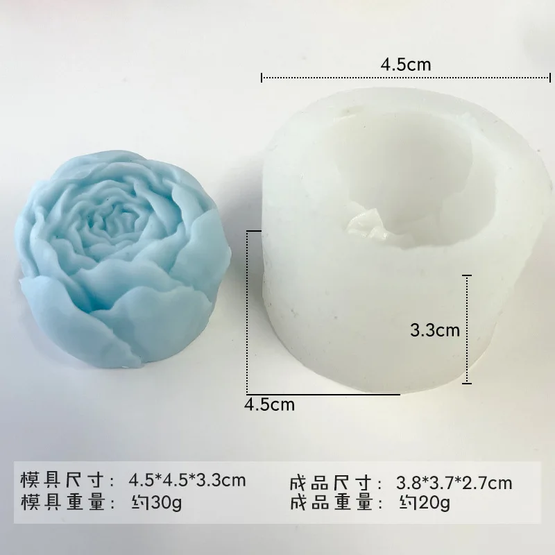 3d Pioen Bloem Siliconen Mal Aromatherapie Kaarsvorm Rozen Cake Decoratie Mousse Chocolade Mal Diy Kaars Maken Tool