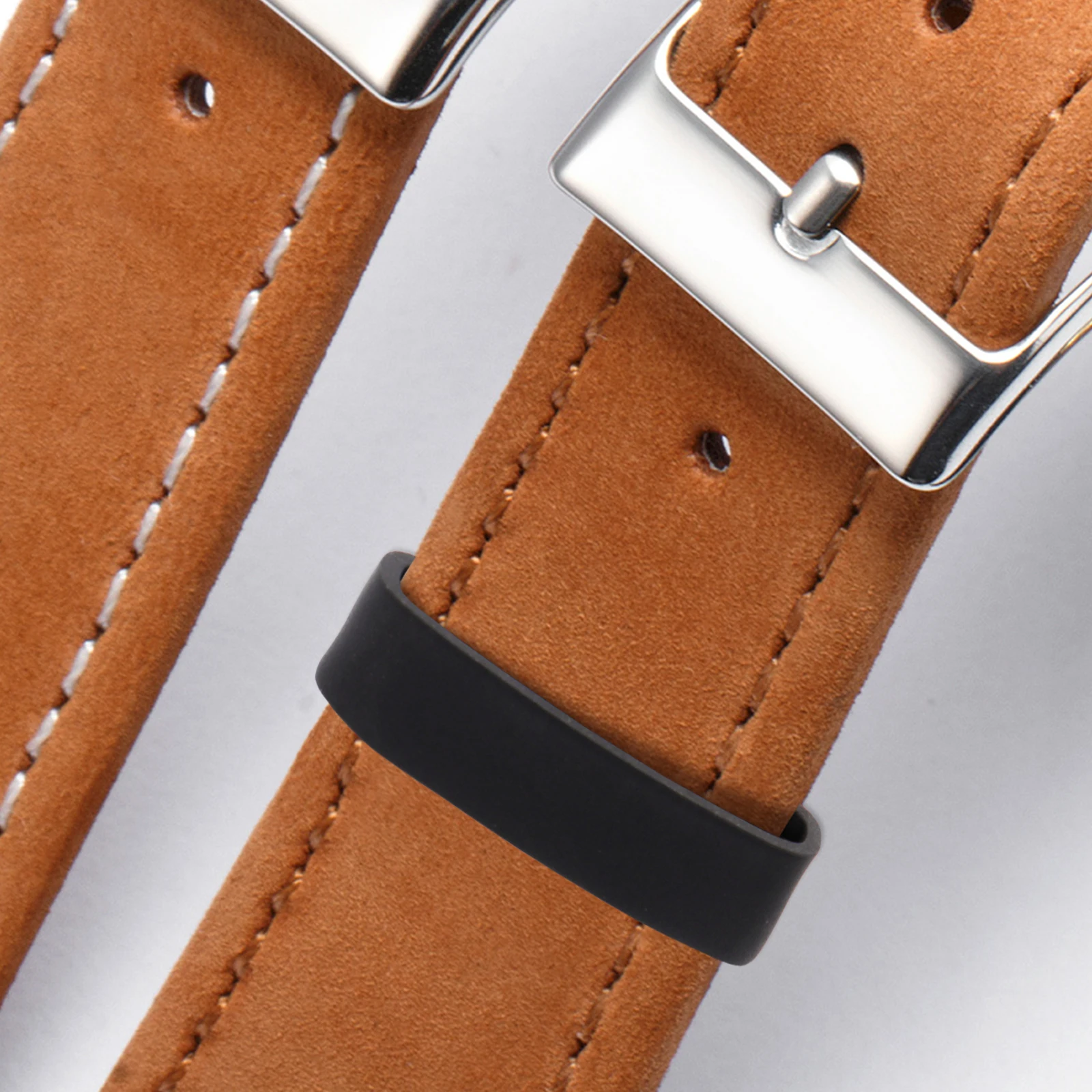 

4 PCS Watch Band Strap Buckle Ring Loop Holder Bracket Keeper Anti-Fall Black Supplies