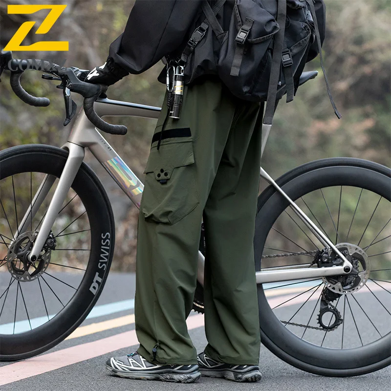 Men's Waterproof Cargo Pants 2025 Autumn Outdoor Training Workwear Trousers Straight Comfortable Utility Hiking Casual Trousers