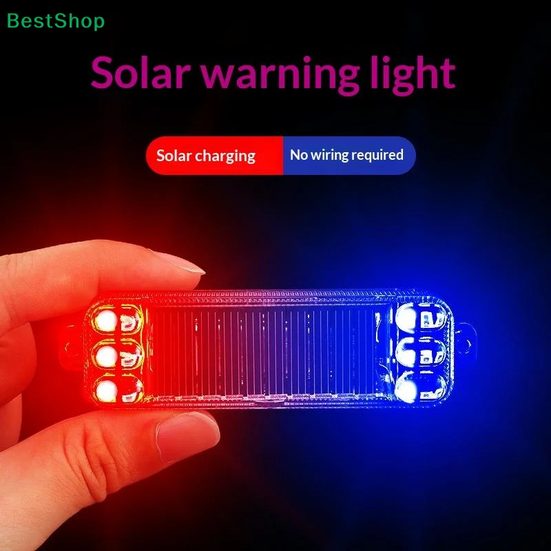 Solar Motorcycle Warning Light Car Rear Collision Prevention Strobe Light Night Electric Vehicle Bicycle LED Tail Flashing Light