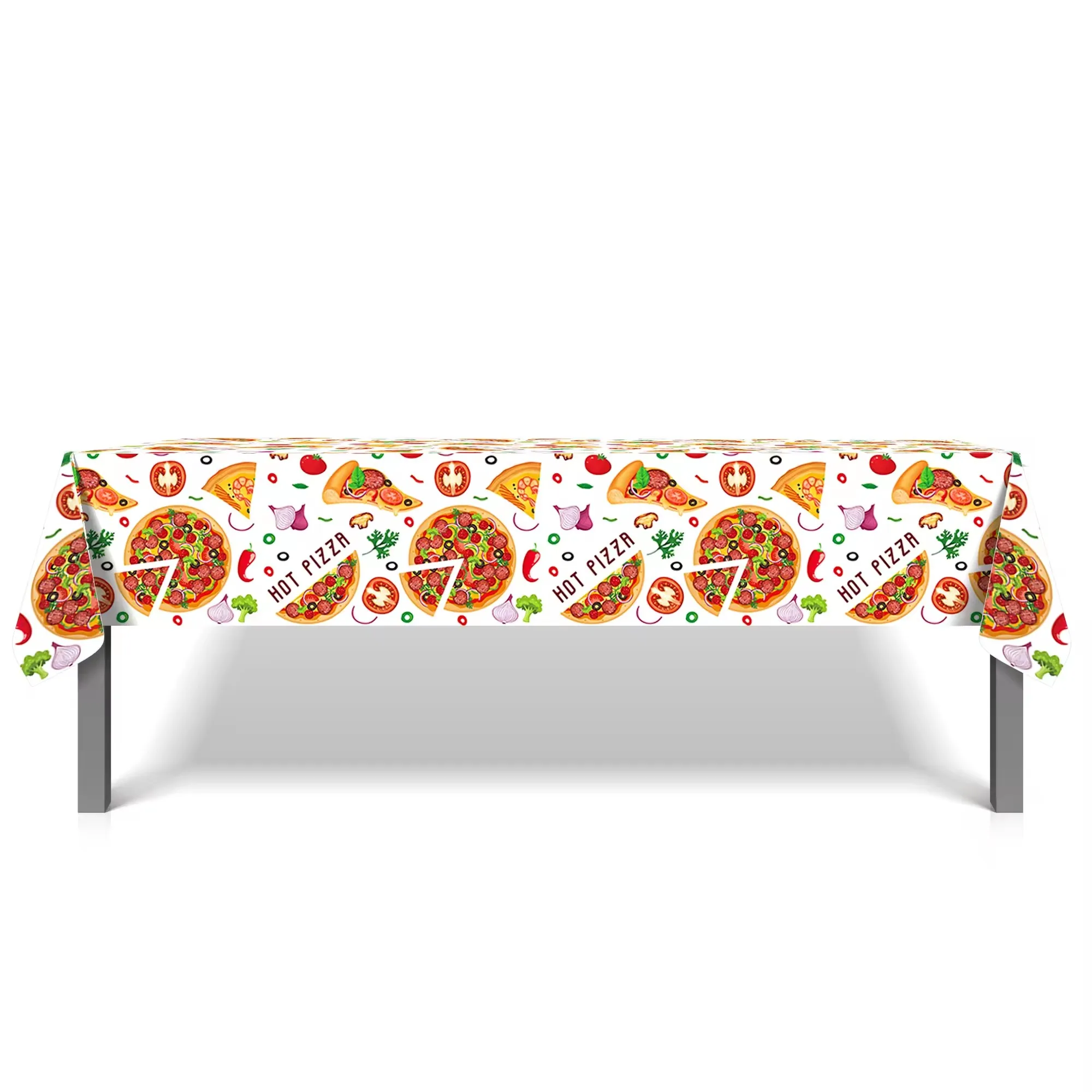 130*220cm Pizza PE Table Cover Birthday Party Decorations Plastic Tablecloth Disposable Party Supplies