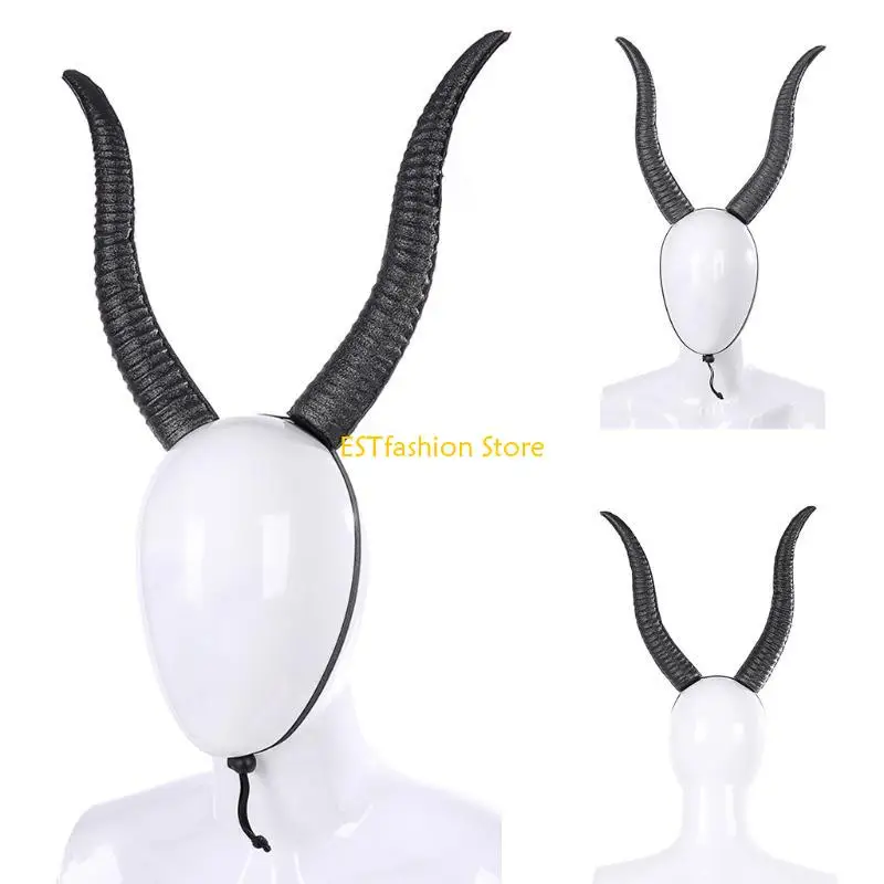 Y5GC Women Sheep Horn Headdress Adjustable Headbands for Halloween Party Christmas for Creative Carnival Hair Accessories