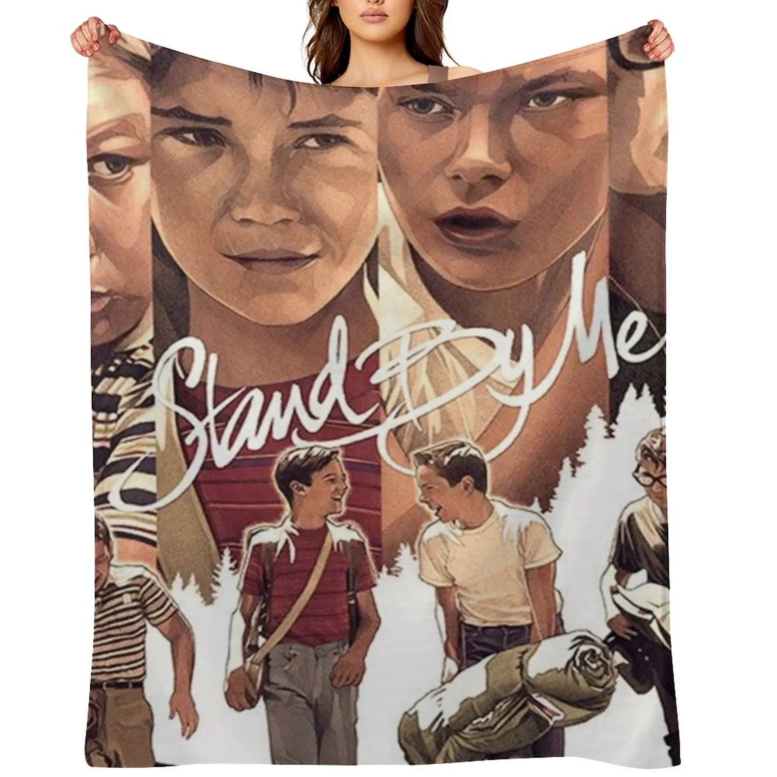 ملصق فيلم ستاند باي مي، بطانيات رمي للطفل، بطانيات متحركة كلاسيكية منقوشة ناعمة