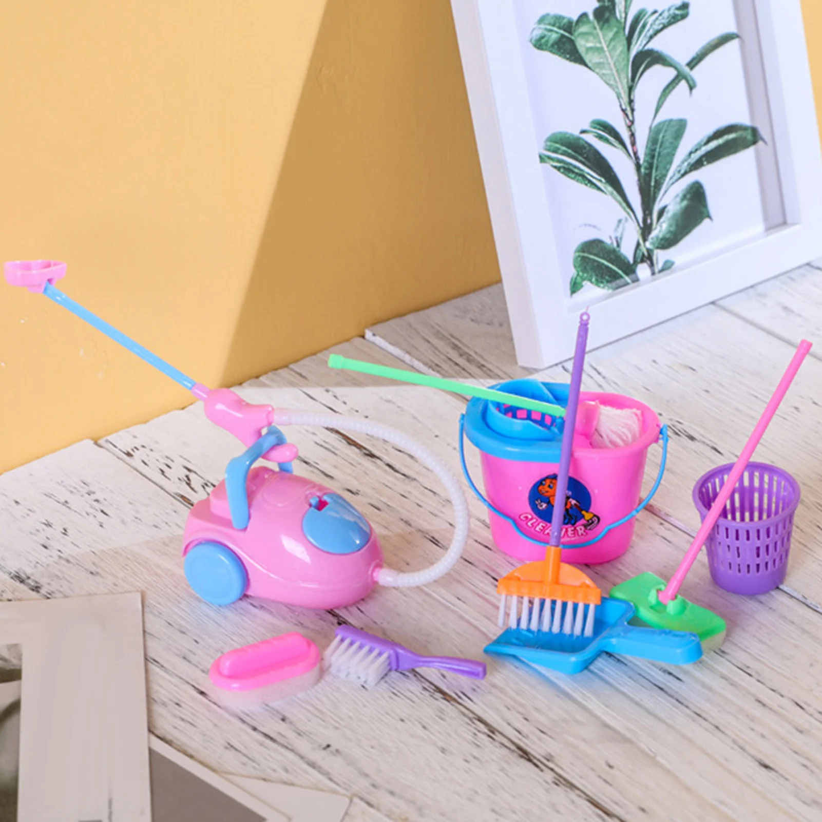 ชุดของเล่นทำความสะอาดสำหรับเด็ก ชุดของเล่นทำความสะอาดพื้นผิวเรียบ ปราศจากรอยขีดข่วน ช่วยให้เด็กๆ เรียนรู้เกี่ยวกับเครื่องมือทำความสะอาด