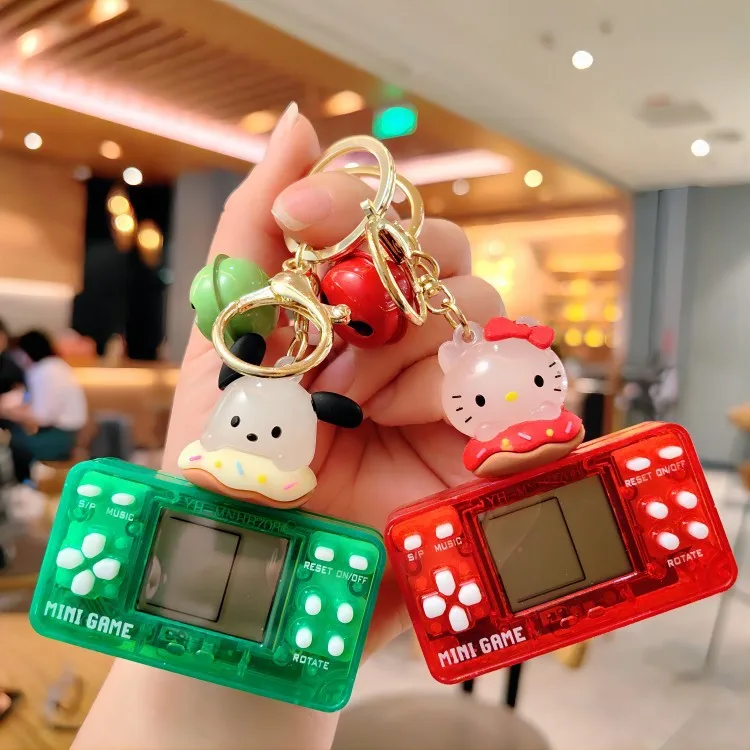 Sanrio My Melody Cartoon Mini Game Machine Keychain Toy Pendant Cute Kuromi Decompression Anime Pendant Birthday Gift For Childs