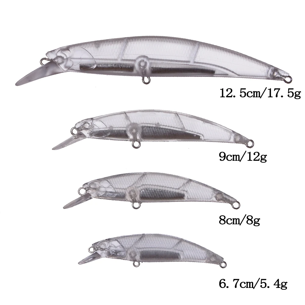 Chan'sHuang 20 قطعة طعوم صيد فارغة غير مطلية 5.4 جرام/8 جرام/12 جرام/17.5 جرام طعوم صيد أسماك صناعية طويلة مصبوبة #3