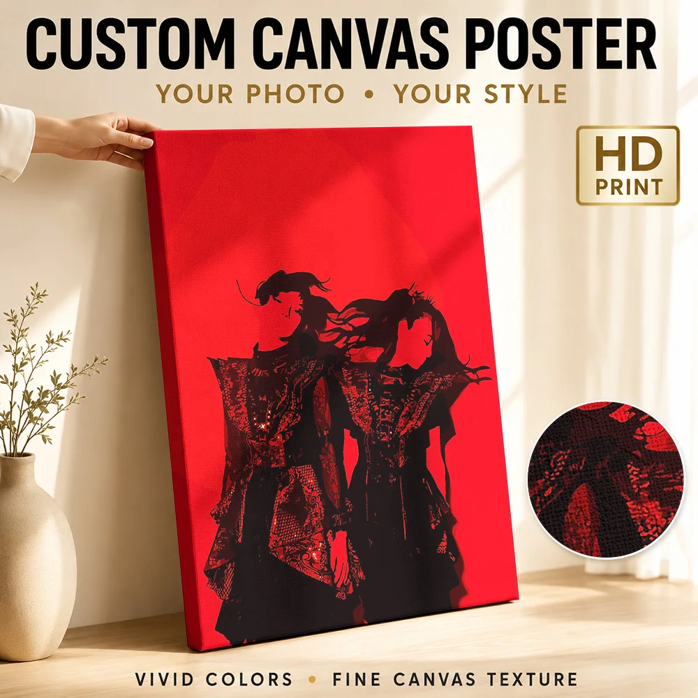 Su Metal Stage Silhouette Framed Canvas Poster Customized Photo Vibrant Graphic Illustration Wall Art For Entertainment Room