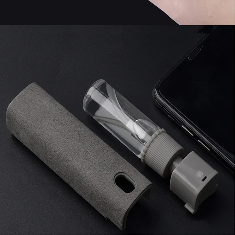 2 In 1 Spray Computer Screen Phone Screen Dust Removal Cleaner Microfiber Cloth Set Cleaning Artifact Without Cleaning Liquid