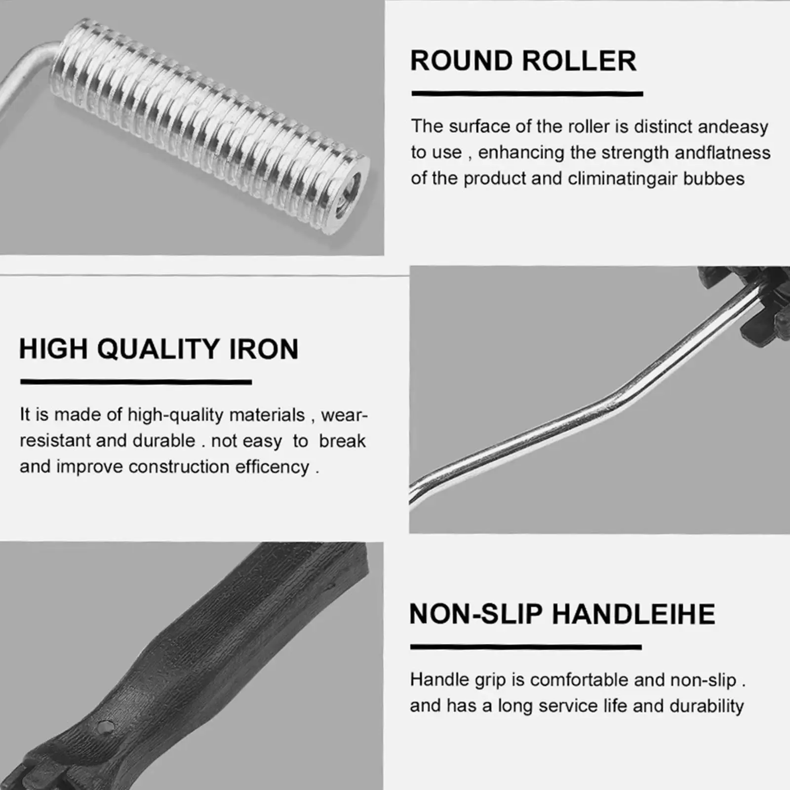 Bubble Paddle Laminating Roller Set Aluminum Alloy Head Ergonomic Handle Tool for Fiberglass Boat Bathtub