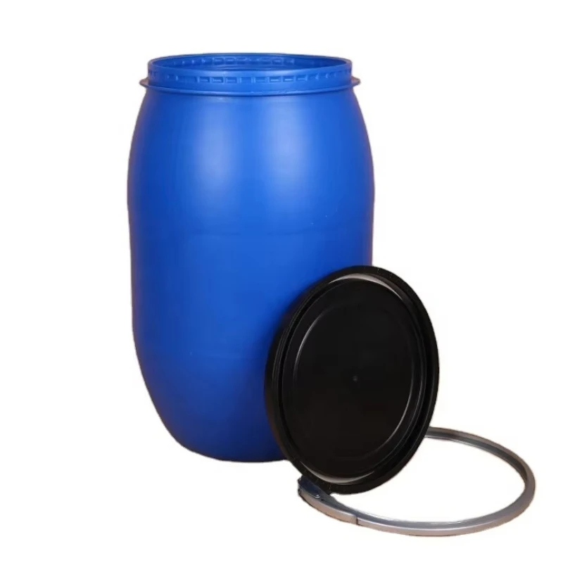 

55 Gallon Plastic Barrel 200 Liter Open Top Blue Plastic Barrel with Locking Ring Cap